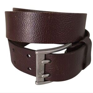 columbia sportswear genuine leather double holed belt mens size 38